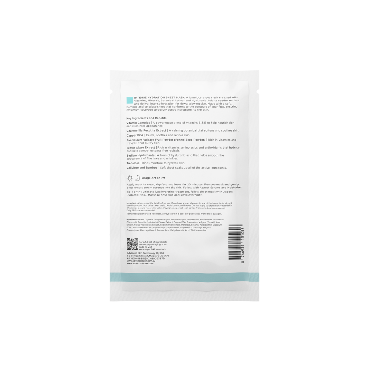 Aspect - Intense Hydration Sheet Mask - Box of 5